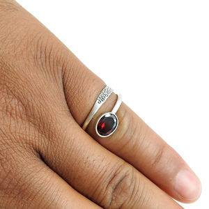 Bagues en argent sterling 925 avec grenat naturel pour femmes, bijoux en argent raffinés et tendance, bagues éternité vermeil, vente en gros OEM - Product Image 4