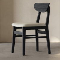 Chaise de salle à manger moderne en bois massif avec siège rembourré, chaise de salle à manger nordique en noyer, chaise de cuisine contemporaine pour restaurant