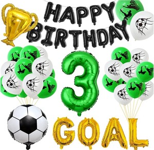 Felice <span class=keywords><strong>6</strong></span> ° compleanno festa di gol campione di calcio trofeo numero lettera palloncini in lamina calcio stampato elio palloncino in lattice set - Product Image 1