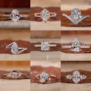 Nhẫn đính hôn vàng khối 9k 14k 18k cao cấp, kim cương nhân tạo Oval 1CT đạt chứng nhận IGI dành cho cô dâu - Product Image 2