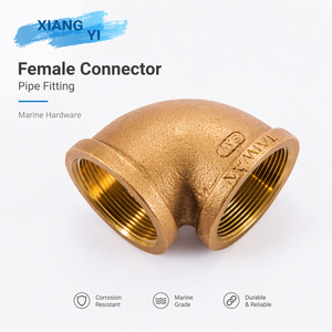 Anti-Corrosion 1/4"x1/4" 90 Degree Bronze <b>Double</b> Female BSPT Elbow Marine Yacht Pipe <b>Adapter</b> Taiwan Manufactured - Product Image 2