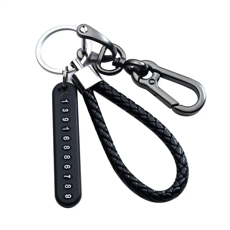 Mobile Phone Number Plate Braided Rope Car Key Anti-Lost Phone DIY Pendant Male And Female Figure 8 Keychain Key Chain