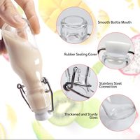 Bouteilles en verre à couvercle basculant 4 oz/100 ml avec bouchons diffuseurs, entonnoirs et autocollants adhésifs pour cadeaux de mariage, de baby shower ou de fêtes à thème