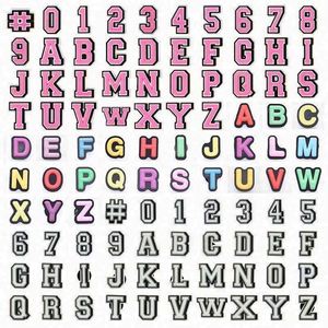 Vente en gros de sabots en caoutchouc personnalisés pour femmes Pack de lettres Décorations de chaussures en métal acrylique pour accessoires de boutons en position haute - Product Image 1