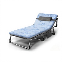 Lit de camping pliable en toile et métal, portable, 3 vitesses réglables, double usage, en promotion
