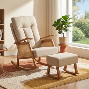 Offre Spéciale chaise berçante moderne modulaire écologique à bascule naturelle cadre à la mode Boucle Teddy allaitement soins infirmiers à bascule - Product Image 1