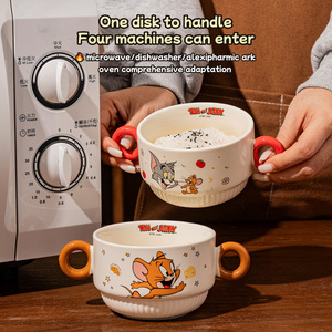Vaisselle <span class=keywords><strong>Tom</strong></span> et <span class=keywords><strong>Jerry</strong></span> 350 ml, bol en céramique écologique avec poignée et boîte cadeau pour offrir en cadeau, pour la cuisine et les enfants - Product Image 6