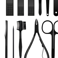 Kit de manucure et pédicure en acier 10 en 1, ensemble de soins des ongles avec étui pour salon de manucure et pédicure, usage domestique