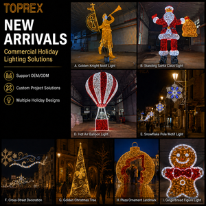 TOPREX Grand motif lumineux LED en forme d'homme en pain d'épices pour affichage extérieur de Noël en centre commercial – Fournisseur direct usine - Product Image 6