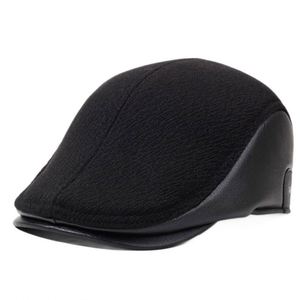 Nouvelle Collection Hiver 2025 – Béret Plat Unisexe pour Personnes Âgées, Chaud et Portable, avec Cache-Oreilles, en PU et Soie, pour Hommes - Product Image 5