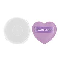 Grande bouffée de poudre pelucheuse Fabricants Logo personnalisé Bouffée de poudre Houppette en forme de coeur pour maquillage violet