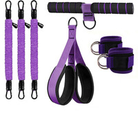 Conjunto de Bandas de Resistencia Multifuncionales con Pedal, Equipo de Entrenamiento Abdominal, Correas para Tobillos para Ejercicios de Cuerpo Completo en Casa o Gimnasio