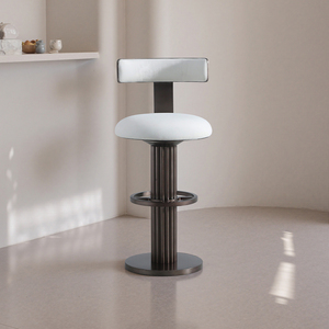 Tabouret de bar en cuir de luxe léger comptoir de bar en acier dossier de chaise de bureau pour salon appartement maison île <span class=keywords><strong>table</strong></span> bar - Product Image 5