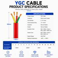 YGC 4*2,5 mm Hochleistungs-Silikonkabel Verzinntes Kupfer Flexibles Hitzebeständiges Industrielles Stromkabel