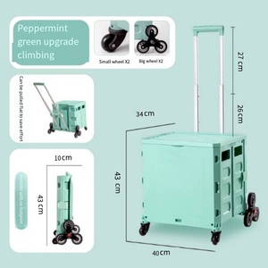<span class=keywords><strong>Chariot</strong></span> de courses familial portable en plastique durable, petit format, avec plateau pliable et roues pour escaliers, personnalisable OEM, chariots et chariotlettes - Product Image 3