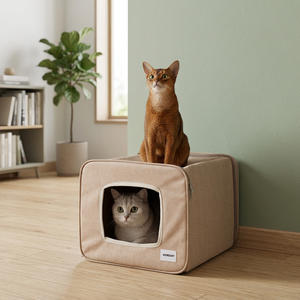 Producto para el cuidado de mascotas: Cama para gatos con ventosa para ventana y túnel - Hamaca para ventana con fuerte ventosa, cueva para gatos de fieltro lavable para gatos de interior - Product Image 2