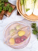 Dineren Buiten Picknick Om Vliegen Buiten Te Houden Insecten Muggen Bamboe Tent Mand Brood Groente Fruit Geweven Bamboe Manden
