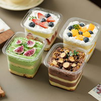 Boîte à gâteau en PET transparente et recyclable de haute qualité, vente en gros d'usine, boîte en plastique durable pour pain, tiramisu, dessert, anti-fuite