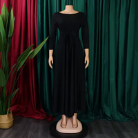 Robes de haute qualité pour femmes, taille plus, automne-hiver, décontractées, manches trois quarts, col rond, élégantes, robe d'église africaine pour femmes