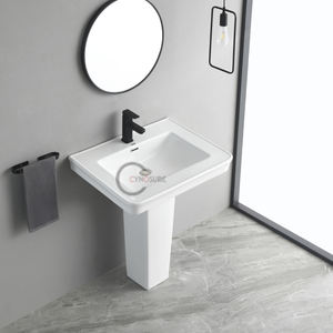 Lavabo colonne en céramique haute dureté pour projet hôtelier, achat centralisé - Product Image 3