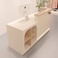 Magasin de vêtements pour femmes de style crème de célébrités Internet Armoire de réception en bois simple Petit comptoir de bar Boutique Caissier Bureau Beauté
