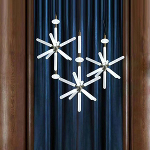 Lámpara de Araña de Cristal de Lujo, Extra Larga, Estilo Postmoderno Minimalista, para Techos Altos de Villas Dúplex, Vestíbulos de Hotel - Product Image 1