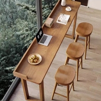 Table de bar haute en bois massif pour salon, balcon ou café, vente en gros de meubles pour la maison ou le commerce, DISHI