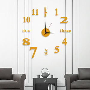 <span class=keywords><strong>Horloge</strong></span> <span class=keywords><strong>murale</strong></span> 3D moderne de grande taille, silencieuse, en acrylique, style nordique, décorative, bon marché, chiffres numériques, DIY - Product Image 2