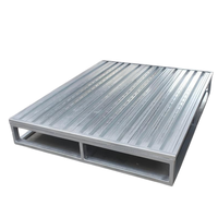 Palettes en acier galvanisé à chaud robustes Zhongcang, palettes métalliques européennes à plateau fermé pliables pour entrepôt, 4 voies
