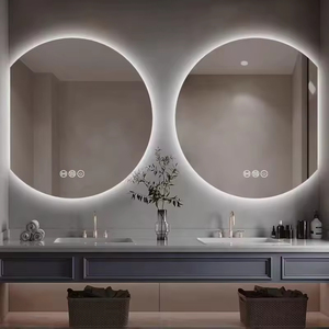 FULLSUMMER <span class=keywords><strong>miroir</strong></span> demi-rond personnalisé hôtel salle de bain vanité Led rétro-éclairé désembueur intelligent demi-lune miroirs de bain - Product Image 6