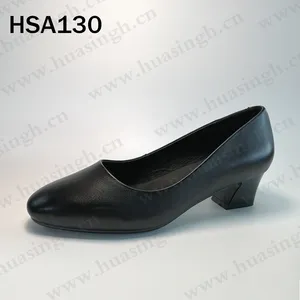 ZK, bout rond métro personnel uniforme pompes en cuir véritable confortable noir femmes chaussures habillées HSA130