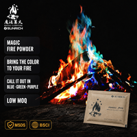 Poudre magique colorante pour feu, changeant de couleur, en sachet écologique Kraft 25g 30g 40g pour foyer extérieur, fête en plein air, OEM