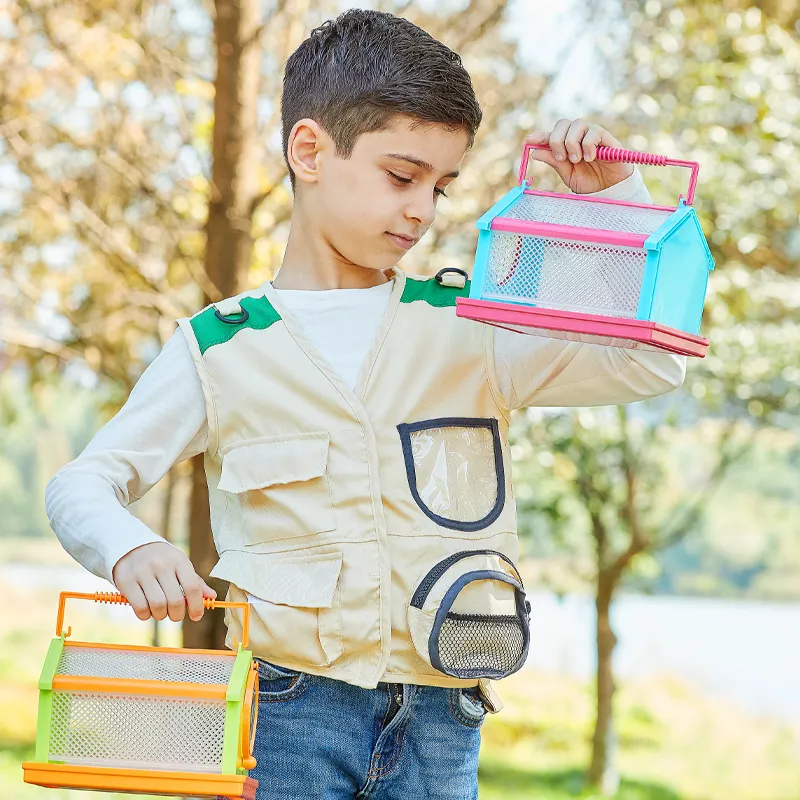 DIY Mainan Luar Ruangan Anak-anak Kecil Kandang Hewan Penangkap Serangga Rumah Observasi Serangga Kandang Kaca Pembesar Serangga