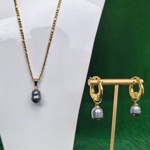 Elegant Delicate Pearl <strong>Necklace</strong> Earring <strong>Set</strong> Women Girl <strong>Silver</strong> Gold Earrings Bridal Party Wedding Jewelry <strong>Set</strong> - Product Image 1