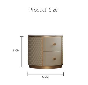 Luxury Gold Night Stand Deluxe Italian Leather <strong>Bedside</strong> <strong>Table</strong> Bedroom Furniture Bed Side <strong>Tiny</strong> Chest Postmodern - Product Image 6