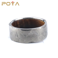 Eyzpoya — bague de mariage en fer et bois, 8mm, anneau en titane gravé