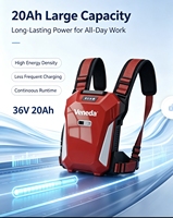 36V 20AH Baterai Lithium Ion Prisma Persegi Isi Ulang 720W untuk Mesin Pemotong Rumput Listrik, Alat Tenaga, dan Penyimpanan Ransel