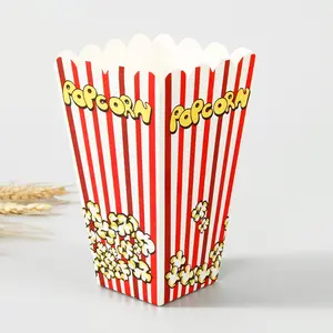 Fraises pour Popcorn et friandises, sacs à Popcorn, style rétro, Vintage, Design rétro, rouge, blanc, couleur nostalgique, carnaval, rayés, boîtes