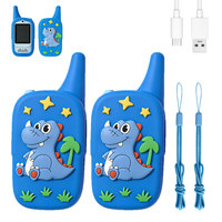 Talkie-walkie vidéo HD pour enfants, lot de 2, rechargeable, appel en un clic, changeur de voix de dessin animé, effets vocaux, cadeau pour enfants
