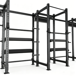 Rack de Potencia Comercial de Acero Inoxidable con Triple Estación, Diseño Modular para Almacenamiento, Ejercicio de Cuerpo Completo, Desarrollo Muscular y Crossfit al Aire Libre - Product Image 5
