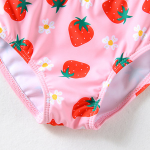 Nouveau <span class=keywords><strong>maillot</strong></span> <span class=keywords><strong>de</strong></span> <span class=keywords><strong>bain</strong></span> bébé filles rayé imprimé fendu <span class=keywords><strong>fraise</strong></span> pour enfants - Product Image 3