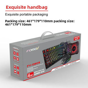 <span class=keywords><strong>Clavier</strong></span> mécanique filaire RVB LED LVKIDRON 104 touches, <span class=keywords><strong>souris</strong></span>, casque et tapis de <span class=keywords><strong>souris</strong></span> – Ensemble 4-en-1 étanche et ergonomique pour ordinateur - Product Image 4