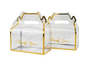 Nuova Lussuosa Scatola Trasparente in PVC per Caramelle con Manico Dorato, Confezione Regalo per Matrimoni, Feste e <span class=keywords><strong>Regali</strong></span> Festivi - Product Image 5