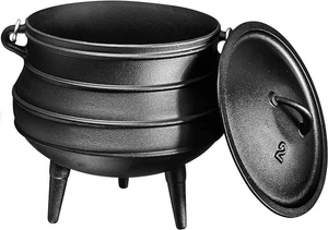 # Marmite africaine à 8 pots, 3 pieds, en fonte, pour ragoût, chaudron géant, ustensiles de cuisine pour le camping, les charbons, la cuisson au foyer - Product Image 6