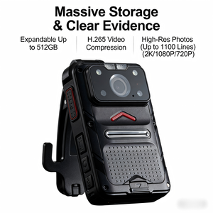 Caméra corporelle portable ultra HD 2K à faible consommation avec prise en charge de 512 Go de stockage et 120 °   FOV pour la collecte d'évidences détaillées - Product Image 4