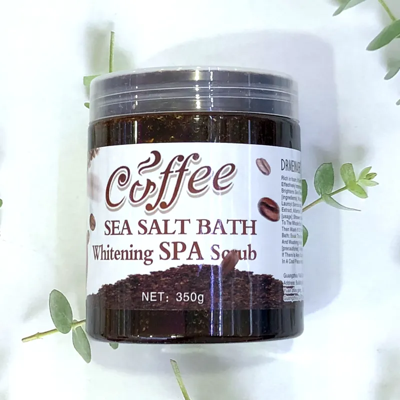 Cura della pelle Scrub al caffè sale marino pulizia profonda Anti-acne sbiancante Scrub corpo sale da bagno esfoliante
