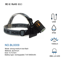 1000 lúmenes Focus Spread Beam XML2 LED Luz de bicicleta de montaña Bicicleta Ciclismo Faro Delantero Lámpara