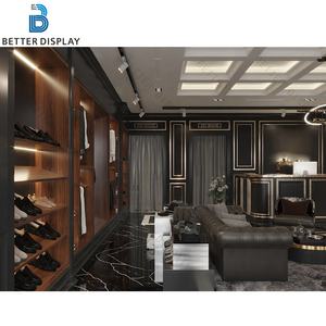 Vêtements d'affaires de luxe pour hommes Présentoirs muraux de vêtements en <span class=keywords><strong>bois</strong></span> pour le magasin Design d'intérieur <span class=keywords><strong>et</strong></span> présentoirs de magasin - Product Image 2