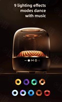 Altavoz Inalámbrico de Escritorio KINGLUCKY PK901 con Aspecto de Cristal, Iluminación RGB, Sonido Estéreo de Alta Calidad, BT5.3, Salida de 40W, 3600mAh, para Teléfono Móvil