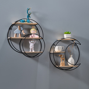 Treo tường DIY phòng khách phân vùng nổi Kệ tường treo trang trí giá thanh lịch phong cách Châu Âu khắc tường kệ - Product Image 6